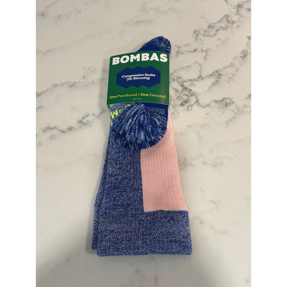 Bombas Compression Socks 20-30mmHg Midweight Knee High Blue Pink Small NWT